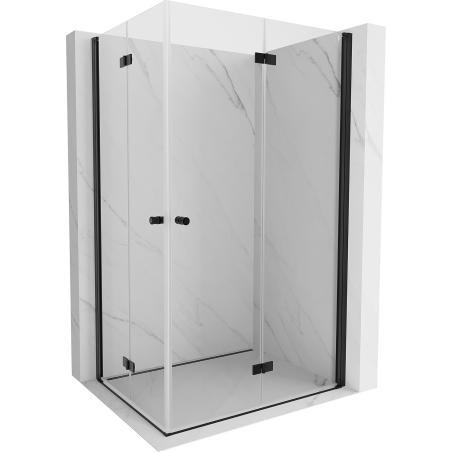 Mexen Mist-F Duo Faltbare Duschkabine 90 x 100 cm, transparent, schwarz - 8A6-090L-100P-70-00