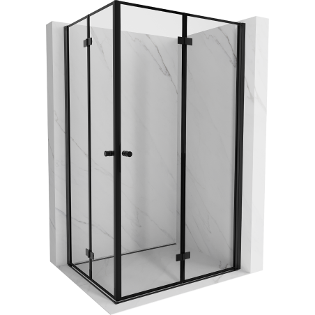 Mexen Mist-F Duo folding shower enclosure 95 x 100 cm, black frame, black - 8A6-095L-100P-70-70