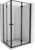Cabine de douche pliante Mexen Mist-F Duo 95 x 100 cm, cadre noir, noir - 8A6-095L-100P-70-70
