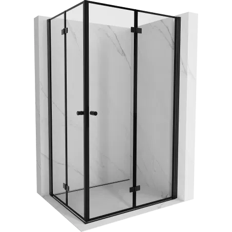 Mexen Mist-F Duo foldable shower cabin right 80 x 85 cm, black frame, black - 8A6-080L-085P-70-70