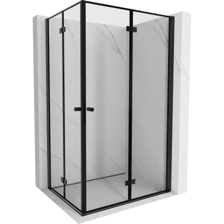 Mexen Mist-F Duo preklopna tuš kabina desna 95 x 110 cm, crni okvir, crna - 8A6-095L-110P-70-70