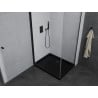 Mexen Pretoria cabina doccia a battente 80 x 120 cm, trasparente, nera + piatto doccia Flat, nero - 852-080-120-70-00-4070B