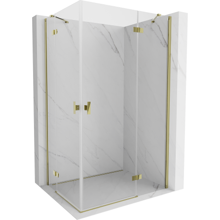 Mexen Mist-H Duo right-hinged shower enclosure 80 x 100 cm, transparent, gold - 8A5-080L-100P-50-00