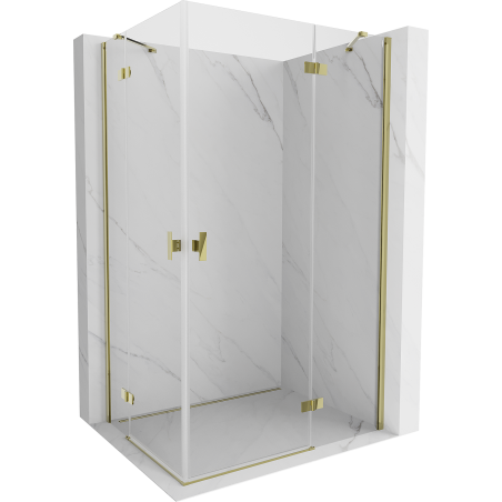 Mexen Mist H Duo Duschkabine schwenkbar 90 x 105 cm, transparent, gold - 8A5-090L-105P-50-00
