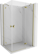 Mexen Mist-H Duo tuš kabina s dvokrilnim desnim vratima 85 x 110 cm, prozirna, zlatna - 8A5-085L-110P-50-00