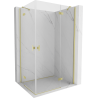 Mexen Mist H Duo Duschkabine schwenkbar 90 x 105 cm, transparent, gebürstetes Gold - 8A5-090L-105P-55-00