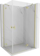 Mexen Mist-H Duo desna preklopna tuš kabina 100 x 110 cm, prozirna, četkano zlatna - 8A5-100L-110P-55-00