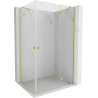 Mexen Mist H Duo hinged shower enclosure 80 x 120 cm, transparent, brushed gold - 8A5-080L-120P-55-00