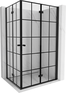 Mexen Mist-F Duo vouwdeur douchecabine 80 x 120 cm, zwart raster, zwart - 8A6-080L-120P-70-77