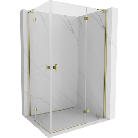 Mexen Mist-H L Duo Duschkabine schwenkbar 70 x 75 cm, transparent, gold - 8A5L-070L-075P-50-00