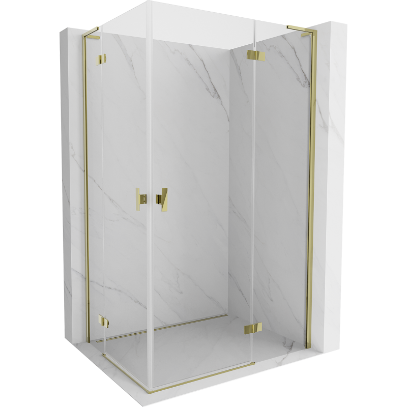 Mexen Mist-H L Duo kabina prysznicowa uchylna prawa 80 x 100 cm, transparent, złota - 8A5L-080L-100P-50-00