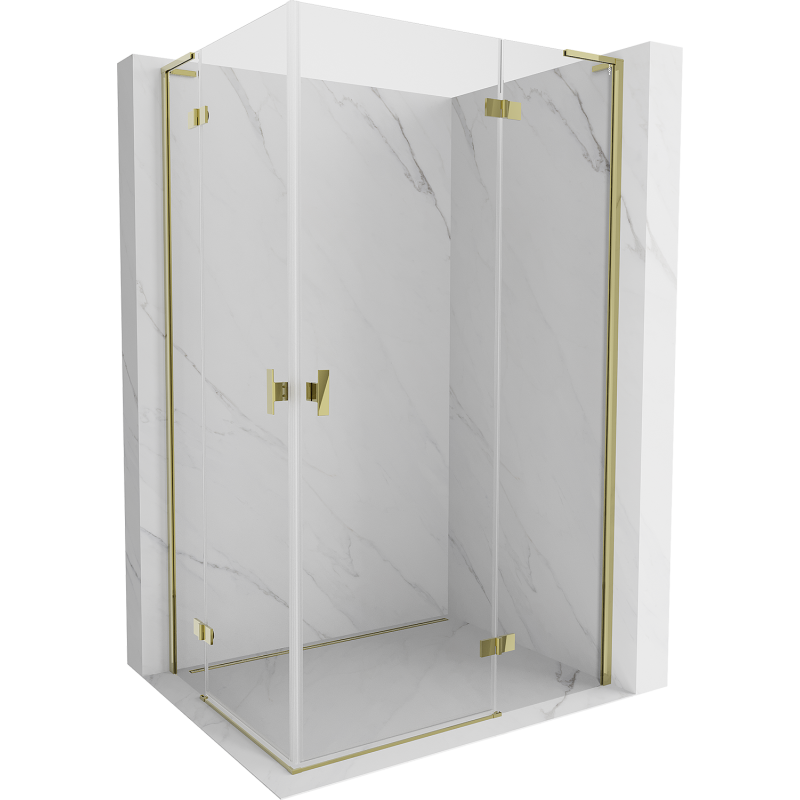 Mexen Mist-H L Duo shower enclosure hinged right 70 x 115 cm, transparent, gold - 8A5L-070L-115P-50-00