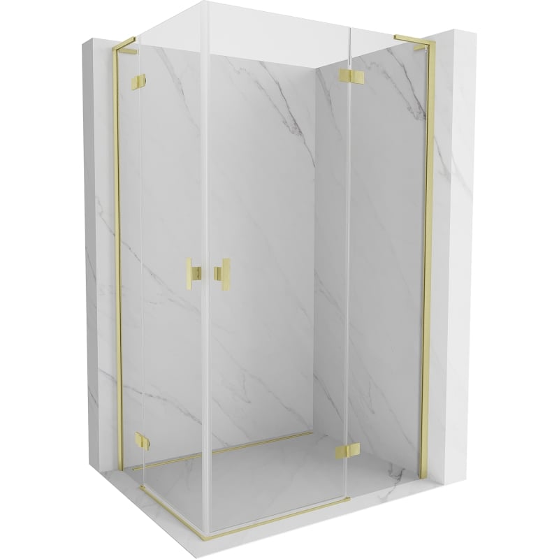 Mexen Mist-H L Duo dušinurk, parempoolne 75 x 95 cm, läbipaistev, kuldhari - 8A5L-075L-095P-55-00
