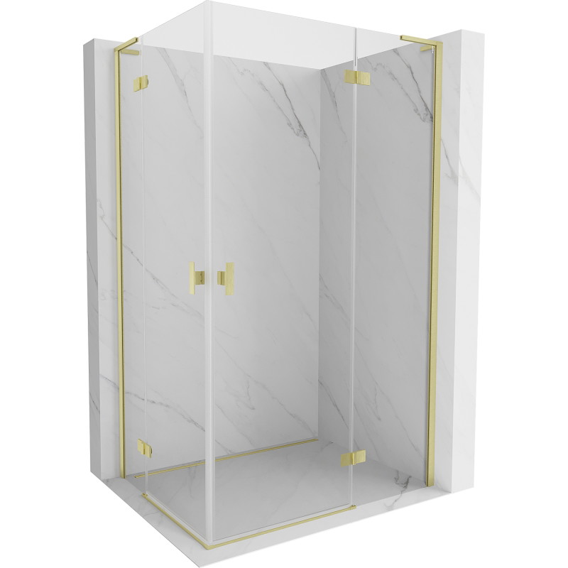 Mexen Mist-H L Duo cabine de douche pivotante droite 95 x 105 cm, transparente, or brossé - 8A5L-095L-105P-55-00