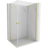 Mexen Mist-H L Duo Duschkabine mit Drehtür 70 x 120 cm, transparent, gebürstetes Gold - 8A5L-070L-120P-55-00