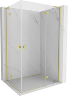 Mexen Mist-H L Duo cabine de douche pivotante 70 x 120 cm, transparent, or brossé - 8A5L-070L-120P-55-00