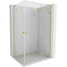 Mexen Mist-H L Duo cabine de douche pivotante 100 x 120 cm, transparente, or brossé - 8A5L-100L-120P-55-00
