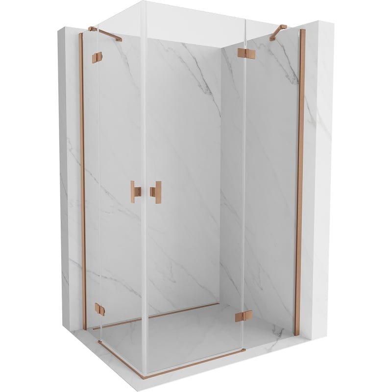 Mexen Mist-H Duo parema hinged dušikabiin 70 x 100 cm, läbipaistev, harjatud vask - 8A5-070L-100P-65-00
