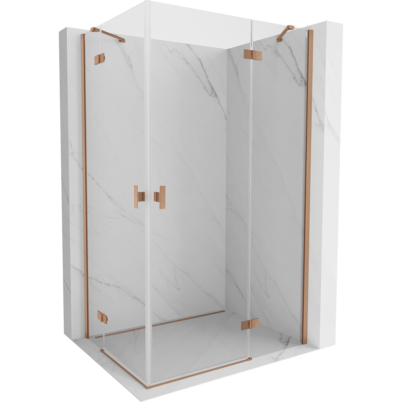 Mexen Mist H Duo Duschkabine schwenkbar 90 x 105 cm, transparent, gebürstetes Kupfer - 8A5-090L-105P-65-00