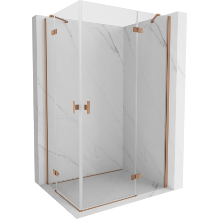 Mexen Mist H Duo Duschkabine schwenkbar 90 x 105 cm, transparent, gebürstetes Kupfer - 8A5-090L-105P-65-00