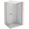Mexen Mist-H L Duo Duschkabine, schwingtür, 75 x 90 cm, transparent, gebürstetes Kupfer - 8A5L-075L-090P-65-00