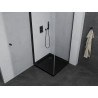 Mexen Pretoria cabine de douche battante 90 x 90 cm, transparent, noire + receveur Flat, noir - 852-090-090-70-00-4070B