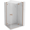 Mexen Mist-H L Duo desna prekretna tuš kabina 80 x 105 cm, prozirna, brušena bakar - 8A5L-080L-105P-65-00