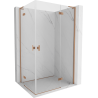 Mexen Mist-H L Duo Duschkabine schwenkbar 70 x 120 cm, transparent, gebürstetes Kupfer - 8A5L-070L-120P-65-00