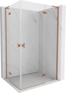 Mexen Mist-H L Duo cabine de douche pivotante 90 x 120 cm, transparent, cuivre brossé - 8A5L-090L-120P-65-00