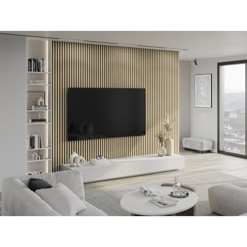 Mexen Lam-B Wall Slats 275 x 30 cm, 4 mm HDF Board, Technical Veneer, Sand Oak - S100-275307-3015-001