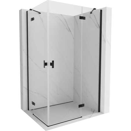Mexen Mist H Duo Duschkabine schwenkbar 95 x 110 cm, transparent, schwarz - 8A5-095L-110P-70-00