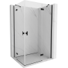 Mexen Mist-H Duo right hinged shower enclosure 105 x 110 cm, transparent, black - 8A5-105L-110P-70-00