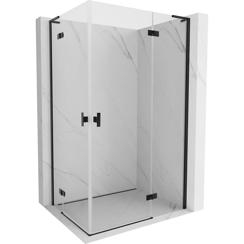 Mexen Mist-H L Duo Shower Enclosure Hinged Right 85 x 95 cm, Transparent, Black - 8A5L-085L-095P-70-00