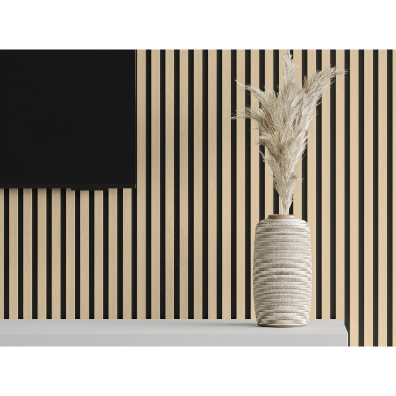 Mexen Lam-F akustische Wandpaneele 275 x 30 cm, Filz 8 mm, technisches Furnier, Sand Eiche - S105-275307-3015-001