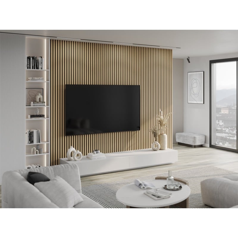 Mexen Lam-B Wandlamellen 275 x 30 cm, HDF-Platte 4 mm, technisches Furnier, Goldene Eiche - S100-275307-3015-003