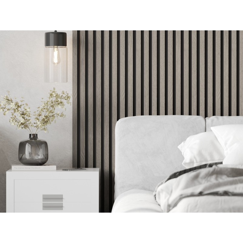 Mexen Lam-B lamele ścienne 275 x 30 cm, płyta HDF 4 mm, fornir techniczny, Dąb Popielaty - S100-275307-3015-005