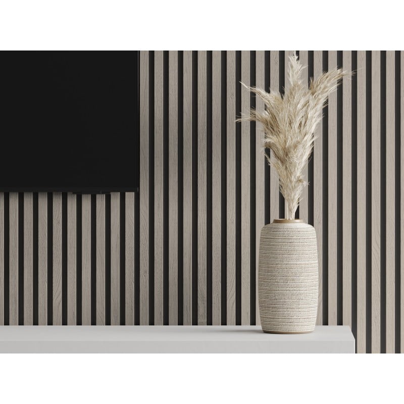 Mexen Lam-B lamele ścienne 275 x 30 cm, płyta HDF 4 mm, fornir techniczny, Dąb Popielaty - S100-275307-3015-005