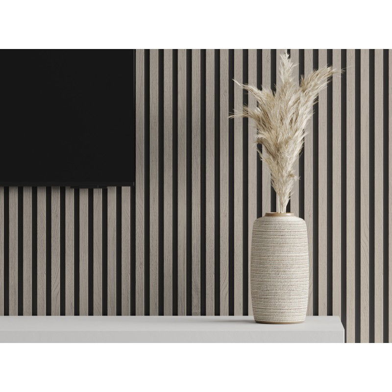 Mexen Lam-B Wandpaneele 275 x 30 cm, HDF-Platte 4 mm, technisches Furnier, Graueiche - S100-275307-3015-005