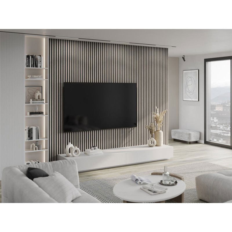 Mexen Lam-B Wandlamellen 275 x 30 cm, 4 mm HDF-Plack, technesche Furnier, Gro Asch Äer - S100-275307-3015-005