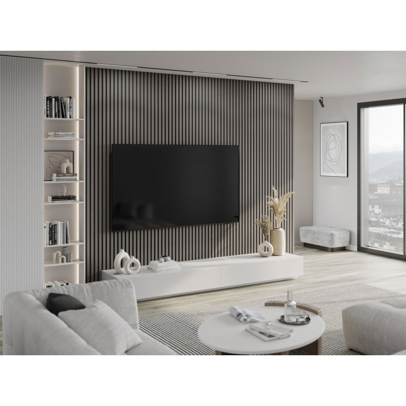 Mexen Lam-B Πάνελ τοίχου 275 x 30 εκ, πλάκα HDF 4 χιλ., τεχνικός καπλαμάς, Σταχτί