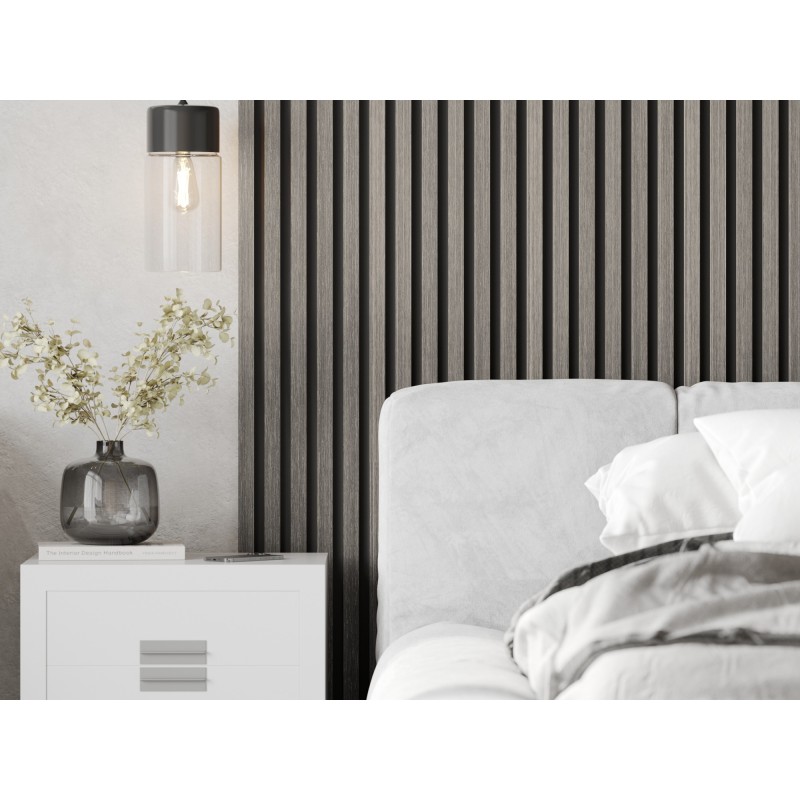 Mexen Lam-B lamele ścienne 275 x 30 cm, płyta HDF 4 mm, fornir techniczny, Dąb Srebrzysty - S100-275307-3015-007