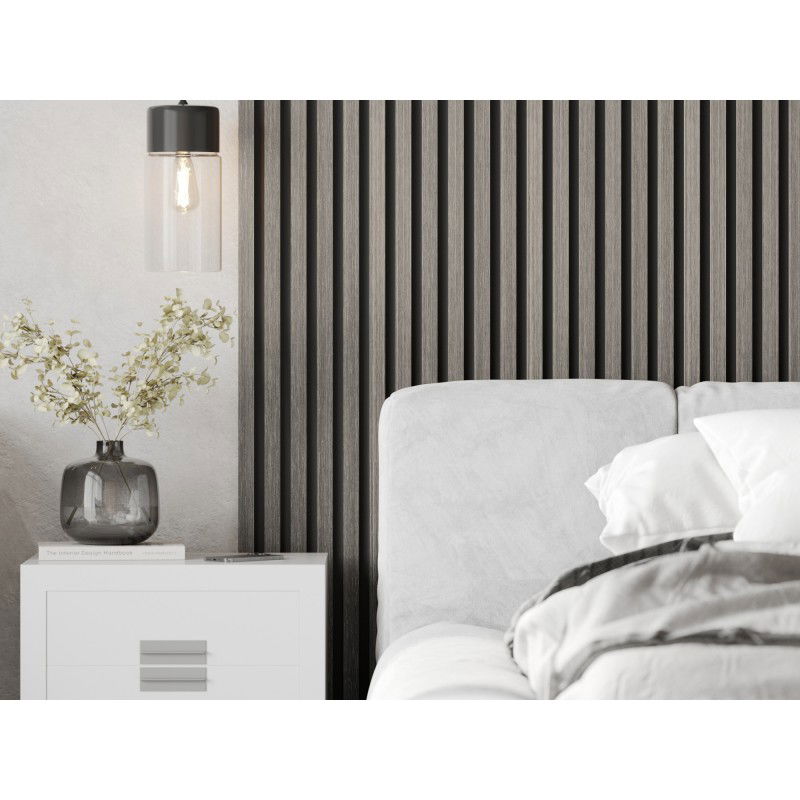 Mexen Lam-B lattes murales 275 x 30 cm, panneau HDF 4 mm, placage technique, Chêne Argenté - S100-275307-3015-007