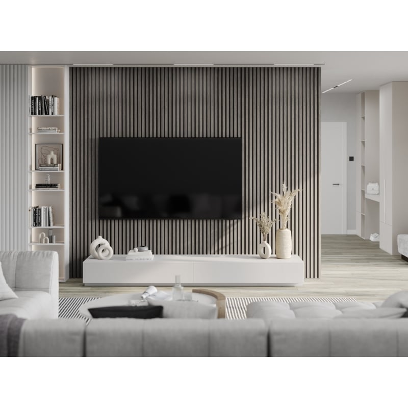 Mexen Lam-B lamelles murales 275 x 30 cm, plaque HDF 4 mm, placage technique, Chêne Argenté - S100-275307-3015-007
