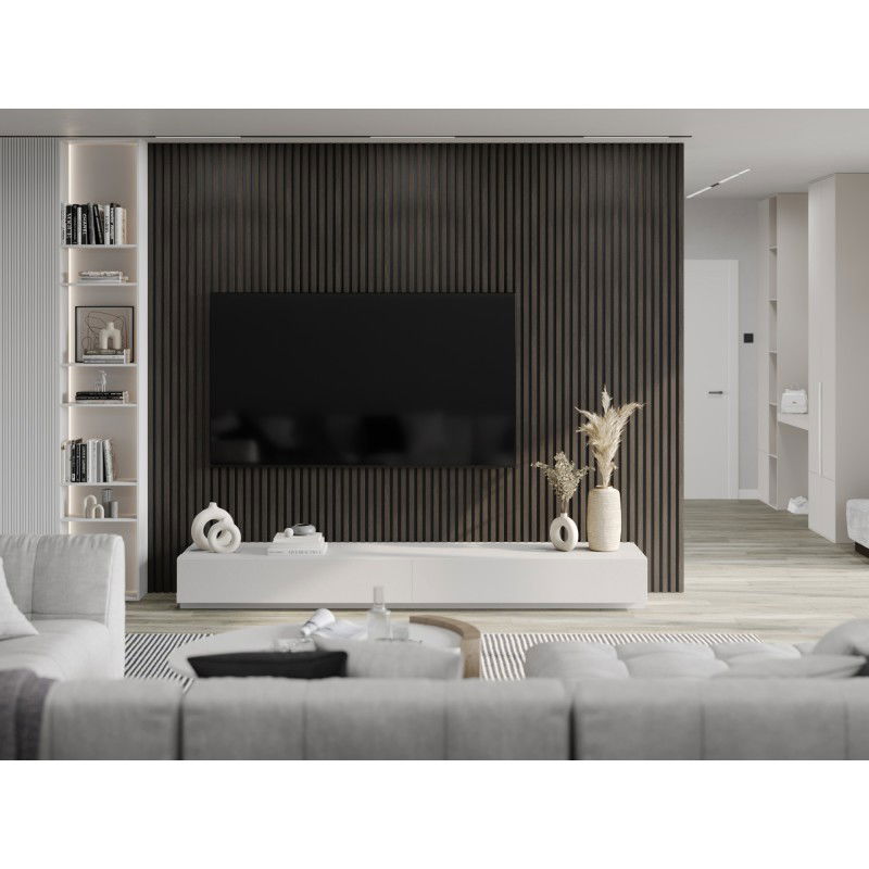 Mexen Lam-B wall slats 275 x 30 cm, 4 mm HDF board, technical veneer, Silvery Walnut - S100-275307-3015-009