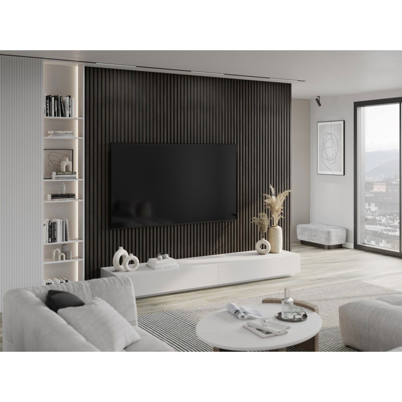 Mexen Lam-B wall slats 275 x 30 cm, 4 mm HDF board, technical veneer, Silvery Walnut - S100-275307-3015-009