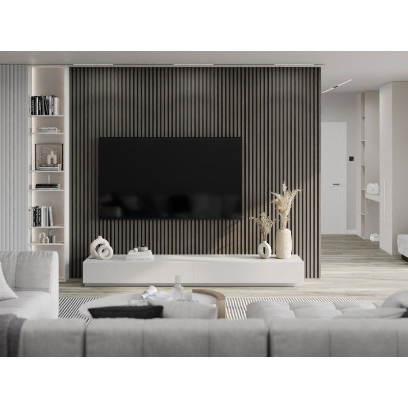 Mexen Lam-B lamelles murales 275 x 30 cm, panneau HDF 4 mm, placage technique, Chêne Onyx- S100-275307-3015-010