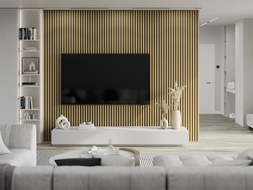 Mexen Lam-B lamelles murales 275 x 30 cm, panneau HDF 4 mm, placage technique, Bambou Naturel - S100-275307-3015-011