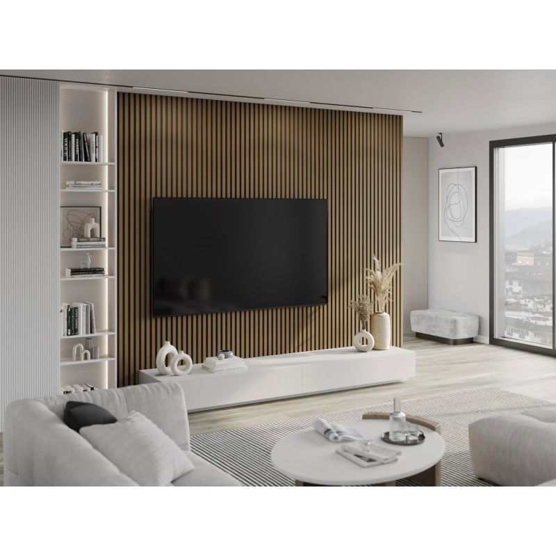 Mexen Lam-B Wandpaneele 275 x 30 cm, HDF-Platte 4 mm, technisches Furnier, Goldener Teak - S100-275307-3015-014