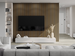 Mexen Lam-B lames murales 275 x 30 cm, panneau HDF 4 mm, placage technique, Noyer Naturel - S100-275307-3015-016