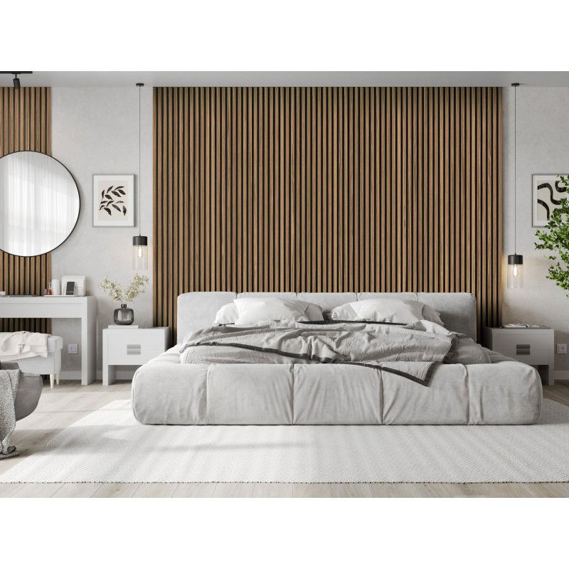 Mexen Lam-B Wandpaneele 275 x 30 cm, HDF-Platte 4 mm, technisches Furnier, Helles Nussbaum - S100-275307-3015-017